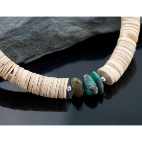 Certified Authentic Navajo .925 Sterling Silver Graduated Heishi, Natural Turquoise Native American Necklace 370808224521 Certified Authentic Navajo .925 Sterling Silver Graduated Heishi, Natural Turquoise Native American Necklace 370808224521