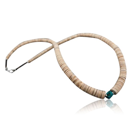 Certified Authentic Navajo .925 Sterling Silver Graduated Heishi, Natural Turquoise Native American Necklace 750103-42 Certified Authentic Navajo .925 Sterling Silver Graduated Heishi, Natural Turquoise Native American Necklace 750103-42