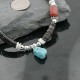 Certified Authentic Navajo .925 Sterling Silver Graduated Heishi Turquoise Jasper Native American Necklace 390733546344
