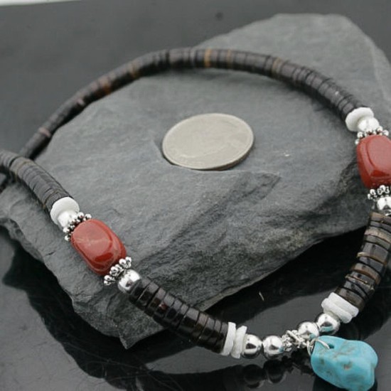 Certified Authentic Navajo .925 Sterling Silver Graduated Heishi Turquoise Jasper Native American Necklace 390733546344 Certified Authentic Navajo .925 Sterling Silver Graduated Heishi Turquoise Jasper Native American Necklace 390733546344