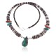 Certified Authentic Navajo .925 Sterling Silver Graduated Heishi Turquoise Native American Necklace 15762-11
