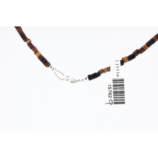 Certified Authentic Navajo .925 Sterling Silver Graduated Heishi Turquoise Native American Necklace 15762-9 Certified Authentic Navajo .925 Sterling Silver Graduated Heishi Turquoise Native American Necklace 15762-9