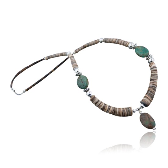 Certified Authentic Navajo .925 Sterling Silver Graduated Heishi, Turquoise Native American Necklace 370856190625 Certified Authentic Navajo .925 Sterling Silver Graduated Heishi, Turquoise Native American Necklace 370856190625