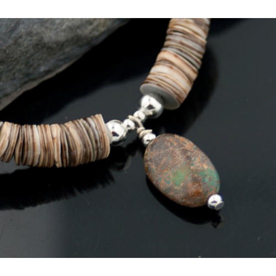 Certified Authentic Navajo .925 Sterling Silver Graduated Heishi, Turquoise Native American Necklace 370856190625 Certified Authentic Navajo .925 Sterling Silver Graduated Heishi, Turquoise Native American Necklace 370856190625