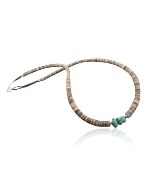 Certified Authentic Navajo .925 Sterling Silver Graduated Heishi Turquoise Native American Necklace 390568586718