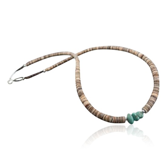 Certified Authentic Navajo .925 Sterling Silver Graduated Heishi Turquoise Native American Necklace 390568586718 Certified Authentic Navajo .925 Sterling Silver Graduated Heishi Turquoise Native American Necklace 390568586718