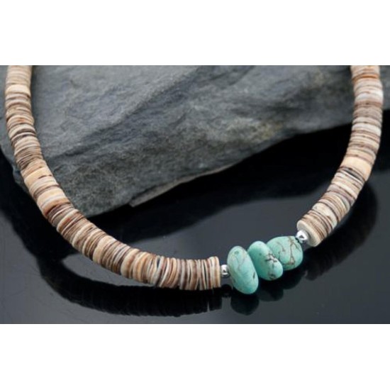 Certified Authentic Navajo .925 Sterling Silver Graduated Heishi Turquoise Native American Necklace 390568586718 Certified Authentic Navajo .925 Sterling Silver Graduated Heishi Turquoise Native American Necklace 390568586718