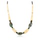 Certified Authentic Navajo .925 Sterling Silver Graduated Melon Shell Agate and Turquoise Native American Necklace 25249-1 Certified Authentic Navajo .925 Sterling Silver Graduated Melon Shell Agate and Turquoise Native American Necklace 25249-1