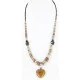 Certified Authentic Navajo .925 Sterling Silver Graduated Melon Shell and Agate Turquoise Native American Necklace 15427-5
