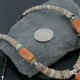 Certified Authentic Navajo .925 Sterling Silver Graduated Melon Shell and Agate Turquoise Native American Necklace 15432-33