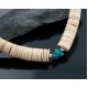 Certified Authentic Navajo .925 Sterling Silver Graduated Melon Shell and Heishi Natural Turquoise Native American Necklace 390603321276