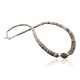 Certified Authentic Navajo .925 Sterling Silver Graduated Melon Shell and Heishi Natural Turquoise Native American Necklace 750103-48