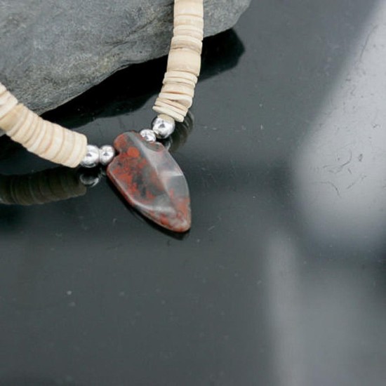 Certified Authentic Navajo .925 Sterling Silver Graduated Melon Shell and Jasper Native American Necklace 370959633555 Certified Authentic Navajo .925 Sterling Silver Graduated Melon Shell and Jasper Native American Necklace 370959633555