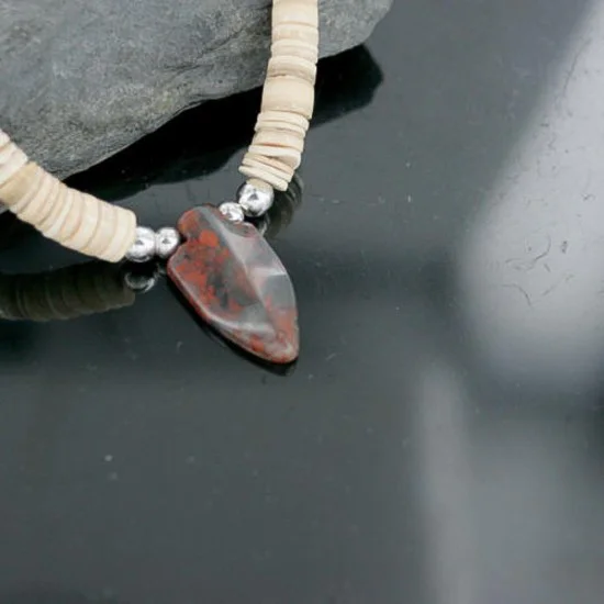 Certified Authentic Navajo .925 Sterling Silver Graduated Melon Shell and Jasper Native American Necklace 370959633555 Certified Authentic Navajo .925 Sterling Silver Graduated Melon Shell and Jasper Native American Necklace 370959633555