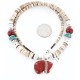 Certified Authentic Navajo .925 Sterling Silver Graduated Melon Shell and Jasper Turquoise Native American Necklace 390828052729
