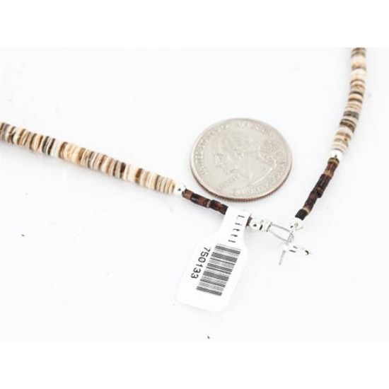 Certified Authentic Navajo .925 Sterling Silver Graduated Melon Shell and Jasper Turquoise Native American Necklace 390828052729 Certified Authentic Navajo .925 Sterling Silver Graduated Melon Shell and Jasper Turquoise Native American Necklace 390828052729