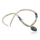 Certified Authentic Navajo .925 Sterling Silver Graduated Melon Shell and Onyx Jasper Turquoise Native American Necklace 15213-5