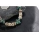 Certified Authentic Navajo .925 Sterling Silver Graduated Melon Shell and ST Turquoise Native American Necklace 15624-37