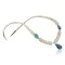 Certified Authentic Navajo .925 Sterling Silver Graduated Melon Shell and STORMY MTN. Turquoise 19 Native American Necklace 7501008-19
