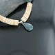 Certified Authentic Navajo .925 Sterling Silver Graduated Melon Shell and STORMY MTN. Turquoise 19 Native American Necklace 7501008-19