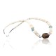 Certified Authentic Navajo .925 Sterling Silver Graduated Melon Shell and Tigers Eye Turquoise Native American Necklace 15562-58