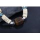 Certified Authentic Navajo .925 Sterling Silver Graduated Melon Shell and Tigers Eye Turquoise Native American Necklace 15562-58