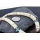 Certified Authentic Navajo .925 Sterling Silver Graduated Melon Shell and Tigers Eye Turquoise Native American Necklace 15562-58 Certified Authentic Navajo .925 Sterling Silver Graduated Melon Shell and Tigers Eye Turquoise Native American Necklace 15562-58