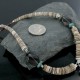 Certified Authentic Navajo .925 Sterling Silver Graduated Melon Shell and Turquoise Amethyst Native American Necklace 370964169954