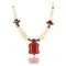 Certified Authentic Navajo .925 Sterling Silver Graduated Melon Shell and Turquoise Jasper Native American Necklace 390767822601