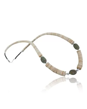 Certified Authentic Navajo .925 Sterling Silver Graduated Melon Shell and TURQUOISE Native American Necklace 15213-17