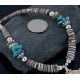 Certified Authentic Navajo .925 Sterling Silver Graduated Melon Shell and Turquoise Native American Necklace 15554-10