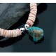Certified Authentic Navajo .925 Sterling Silver Graduated Melon Shell and Turquoise Native American Necklace 15554-4