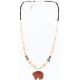 Certified Authentic Navajo .925 Sterling Silver Graduated Melon Shell and Turquoise Native American Necklace 15757-2