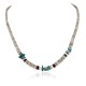 Certified Authentic Navajo .925 Sterling Silver Graduated Melon Shell and Turquoise Native American Necklace 16051-2 Certified Authentic Navajo .925 Sterling Silver Graduated Melon Shell and Turquoise Native American Necklace 16051-2