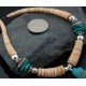 Certified Authentic Navajo .925 Sterling Silver Graduated Melon Shell and Turquoise Native American Necklace 370873985202
