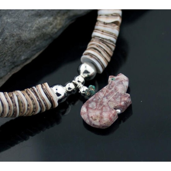 Certified Authentic Navajo .925 Sterling Silver Graduated Melon Shell and Turquoise Native American Necklace 370876623711 Certified Authentic Navajo .925 Sterling Silver Graduated Melon Shell and Turquoise Native American Necklace 370876623711