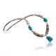 Certified Authentic Navajo .925 Sterling Silver Graduated Melon Shell and Turquoise Native American Necklace 370879670436