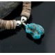 Certified Authentic Navajo .925 Sterling Silver Graduated Melon Shell and Turquoise Native American Necklace 370879670436