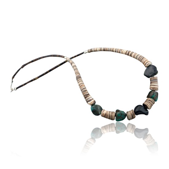 Certified Authentic Navajo .925 Sterling Silver Graduated Melon Shell and Turquoise Native American Necklace 370883092348 Certified Authentic Navajo .925 Sterling Silver Graduated Melon Shell and Turquoise Native American Necklace 370883092348