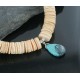 Certified Authentic Navajo .925 Sterling Silver Graduated Melon Shell and Turquoise Native American Necklace 370897786876