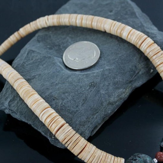 Certified Authentic Navajo .925 Sterling Silver Graduated Melon Shell and Turquoise Native American Necklace 370907357956 Certified Authentic Navajo .925 Sterling Silver Graduated Melon Shell and Turquoise Native American Necklace 370907357956