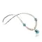 Certified Authentic Navajo .925 Sterling Silver Graduated Melon Shell and Turquoise Native American Necklace 370909132740