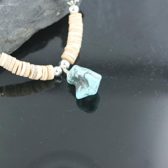 Certified Authentic Navajo .925 Sterling Silver Graduated Melon Shell and Turquoise Native American Necklace 370909132740 Certified Authentic Navajo .925 Sterling Silver Graduated Melon Shell and Turquoise Native American Necklace 370909132740