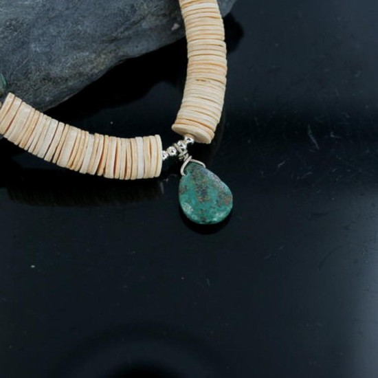Certified Authentic Navajo .925 Sterling Silver Graduated Melon Shell and Turquoise Native American Necklace 370909706401 Certified Authentic Navajo .925 Sterling Silver Graduated Melon Shell and Turquoise Native American Necklace 370909706401