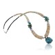 Certified Authentic Navajo .925 Sterling Silver Graduated Melon Shell and Turquoise Native American Necklace 370910452741