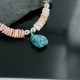 Certified Authentic Navajo .925 Sterling Silver Graduated Melon Shell and Turquoise Native American Necklace 370923427228
