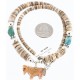 Certified Authentic Navajo .925 Sterling Silver Graduated Melon Shell and Turquoise Native American Necklace 371010510377