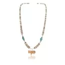 Certified Authentic Navajo .925 Sterling Silver Graduated Melon Shell and Turquoise Native American Necklace 371010510377