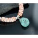 Certified Authentic Navajo .925 Sterling Silver Graduated Melon Shell and Turquoise Native American Necklace 390658355537