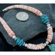Certified Authentic Navajo .925 Sterling Silver Graduated Melon Shell and Turquoise Native American Necklace 390658355537